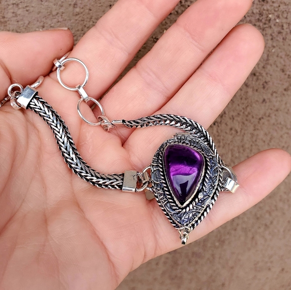 New Awesome Amethyst 925 Silver Poison Bracelet. - Picture 13 of 16